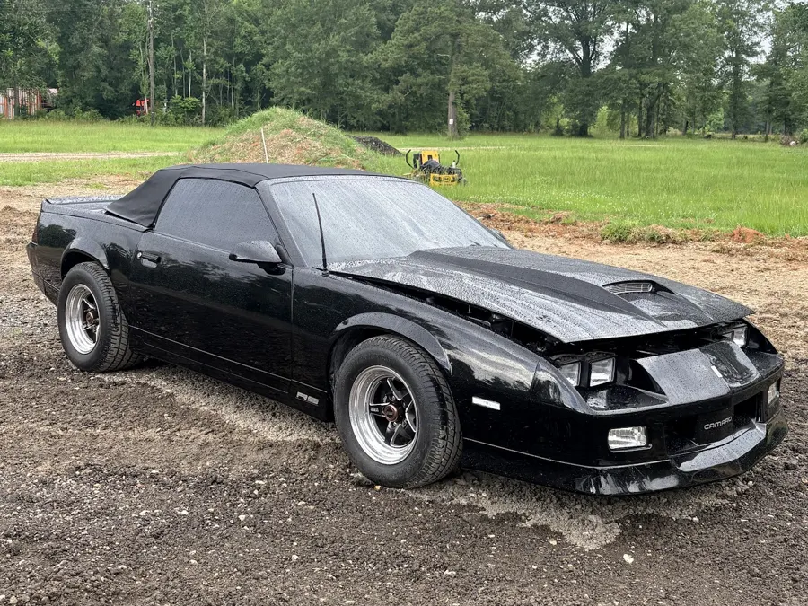 Black Camaro convertible with ceramic tint