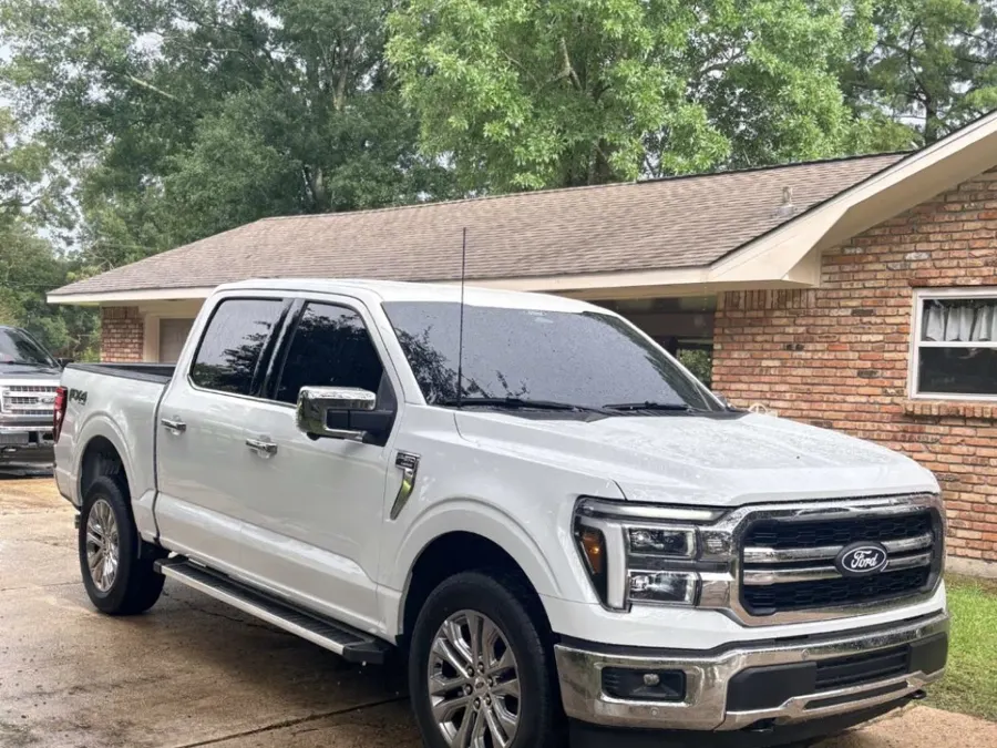 White Ford F-150 with ceramic window tint in Denham Springs